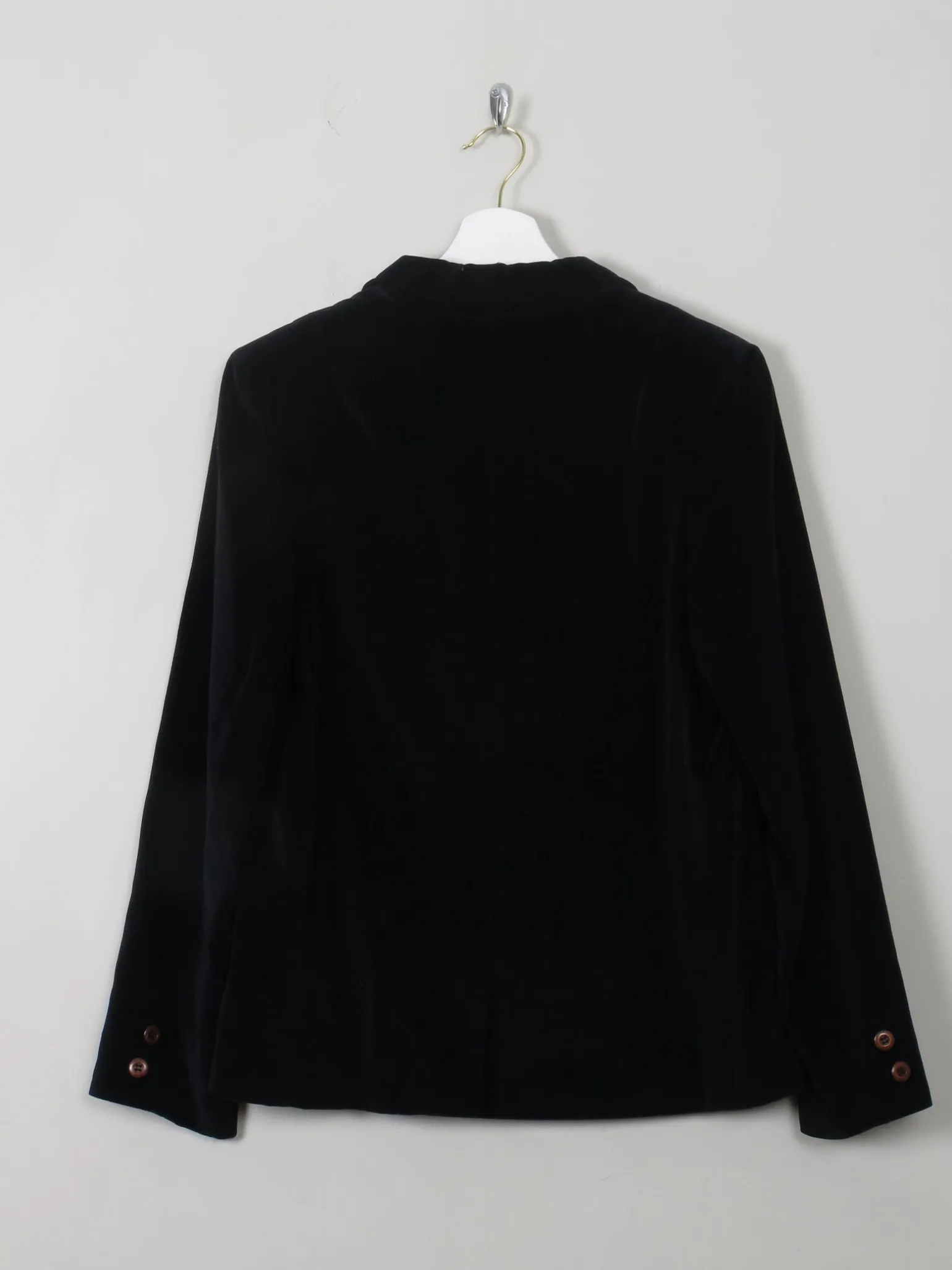 Women's Vintage Black Velvet Jacket S