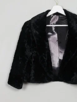 Women's Vintage Black Velvet Bolero Jacket M