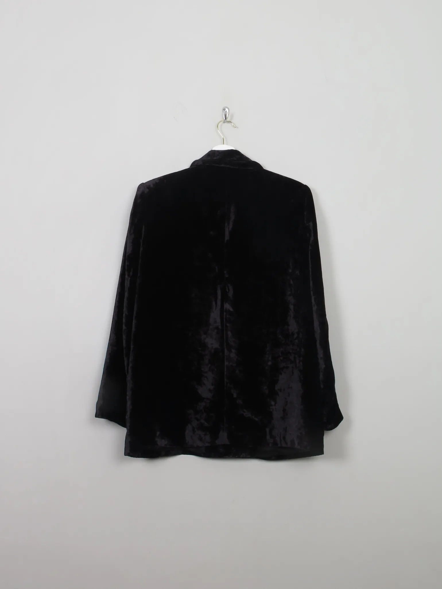 Women's Vintage Black Velvet Jacket L