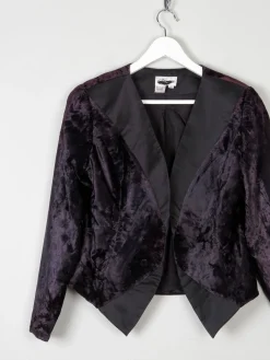 Women’s Vintage Black Velvet Bolero Jacket S