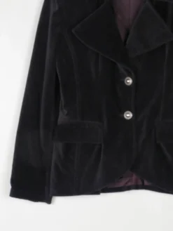 Women's Vintage Black Velvet Jacket S