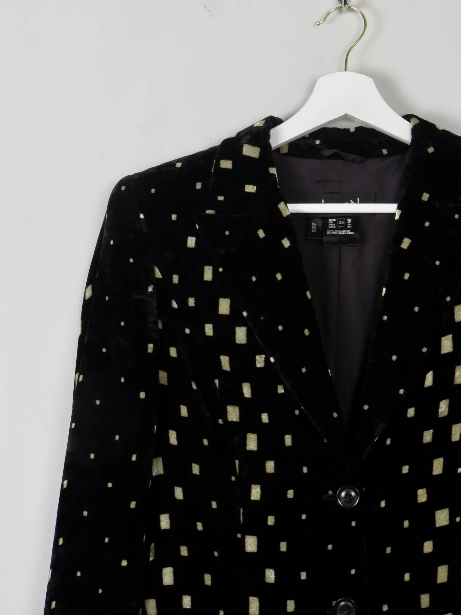 Women's Vintage Black Velvet Jacket Laurel S