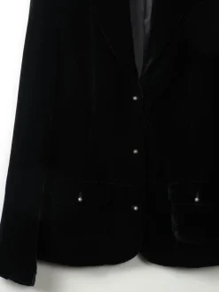 Women's Vintage Black Velvet Jacket M