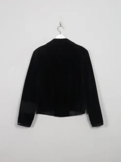 Women's  Vintage Black Velvet Jacket With Sequin S/M