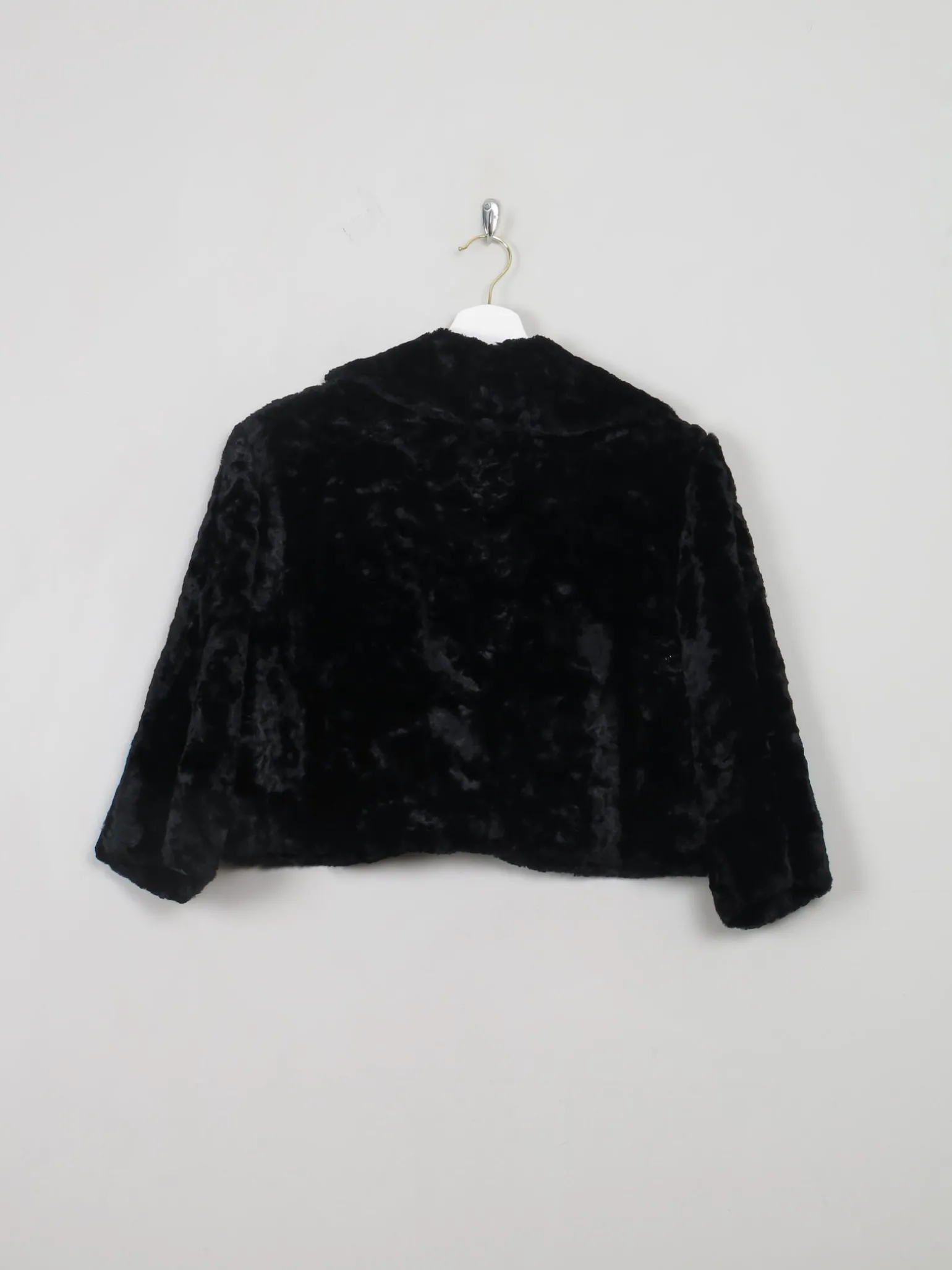 Women's Vintage Black Velvet Bolero Jacket M