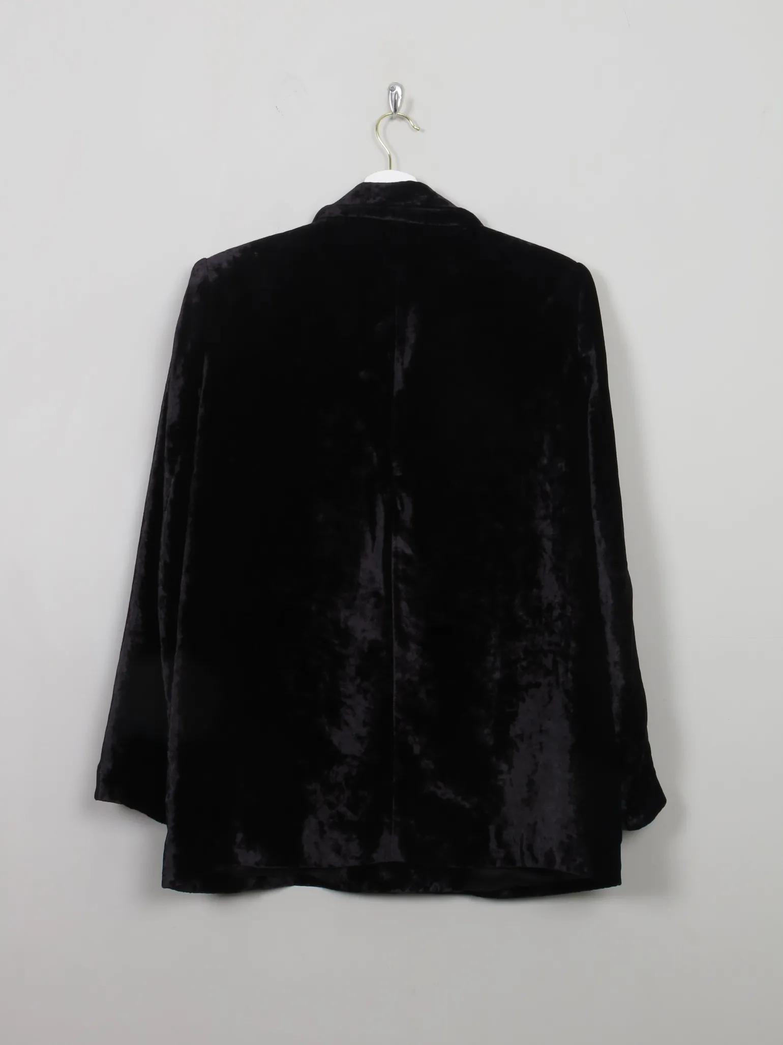 Women's Vintage Black Velvet Jacket L