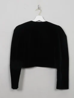 Women's Vintage Black Velvet Bolero Jacket S