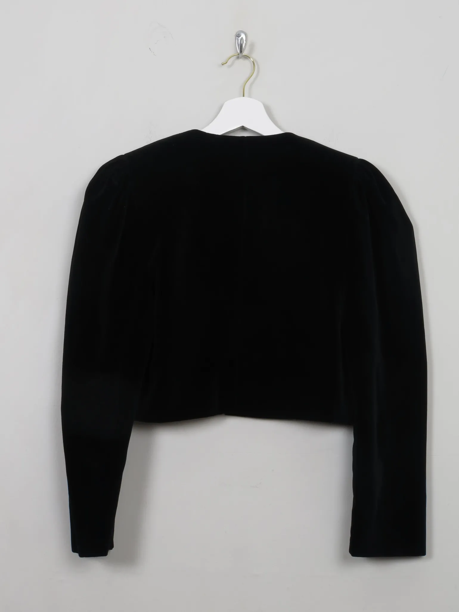 Women's Vintage Black Velvet Bolero Jacket S