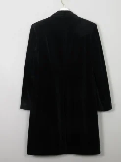 Women's Vintage Black Velvet Coat M