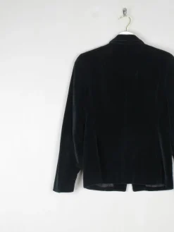 Womens Vintage Black Velvet Jacket XS