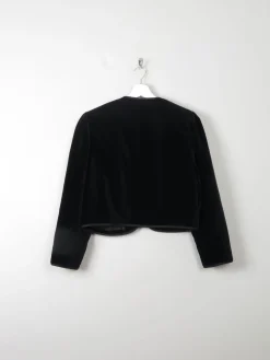 Women's Vintage Black Velvet Cropped Jacket M