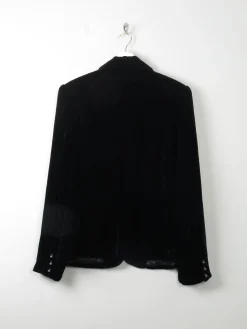 Women's Vintage Black Velvet Jacket M