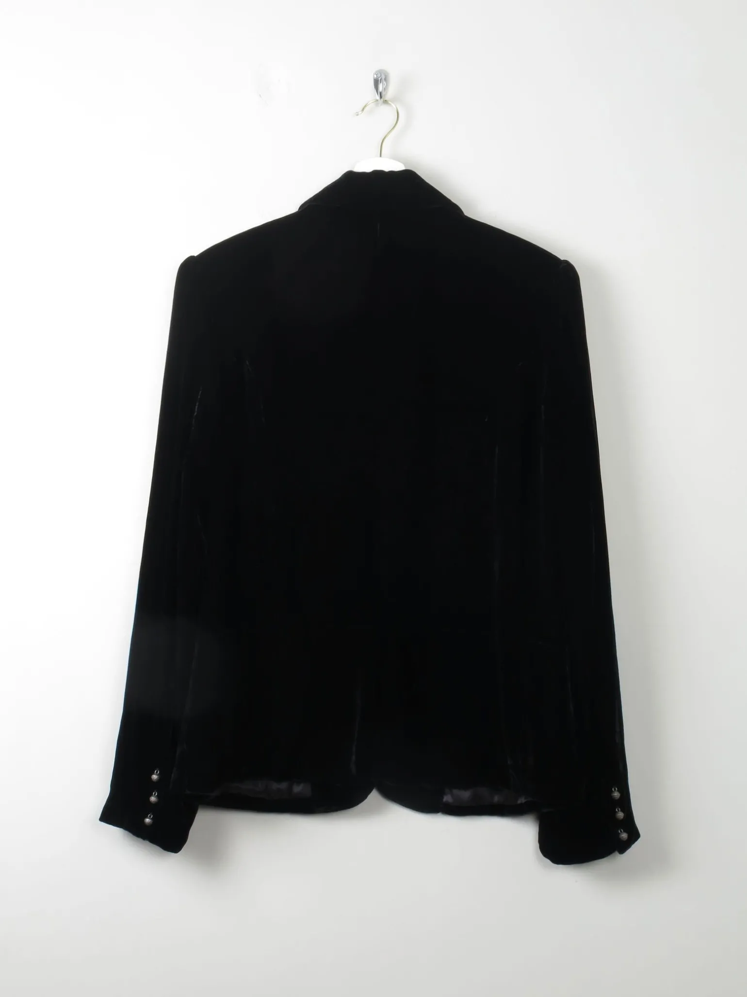 Women's Vintage Black Velvet Jacket M