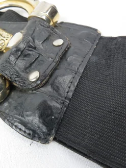 Women’s Vintage Black Waspie Snake Buckle Belt S/M