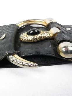 Women’s Vintage Black Waspie Snake Buckle Belt S/M