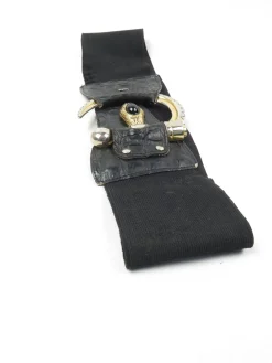 Women’s Vintage Black Waspie Snake Buckle Belt S/M