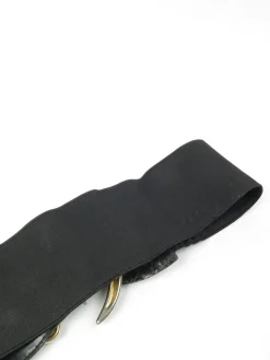 Women’s Vintage Black Waspie Snake Buckle Belt S/M