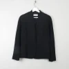 Women's Vintage Black Wool Jacket With Needle Point S