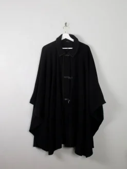 Women's Vintage Black Wool Cape