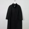 Women's Vintage Black Wool Coat L/XL