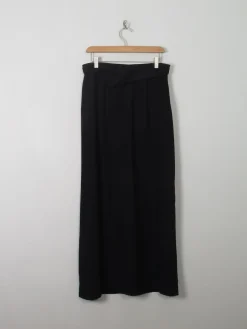 Women's Vintage Black Wool Maxi Skirt M