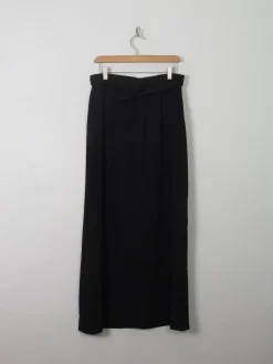 Women's Vintage Black Wool Maxi Skirt M