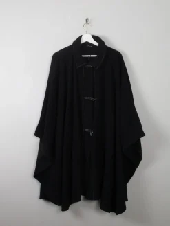 Women's Vintage Black Wool Cape