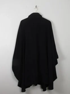 Women's Vintage Black Wool Cape