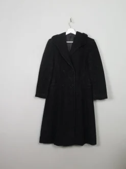 Women's Vintage Black Wool 1950s Coat S