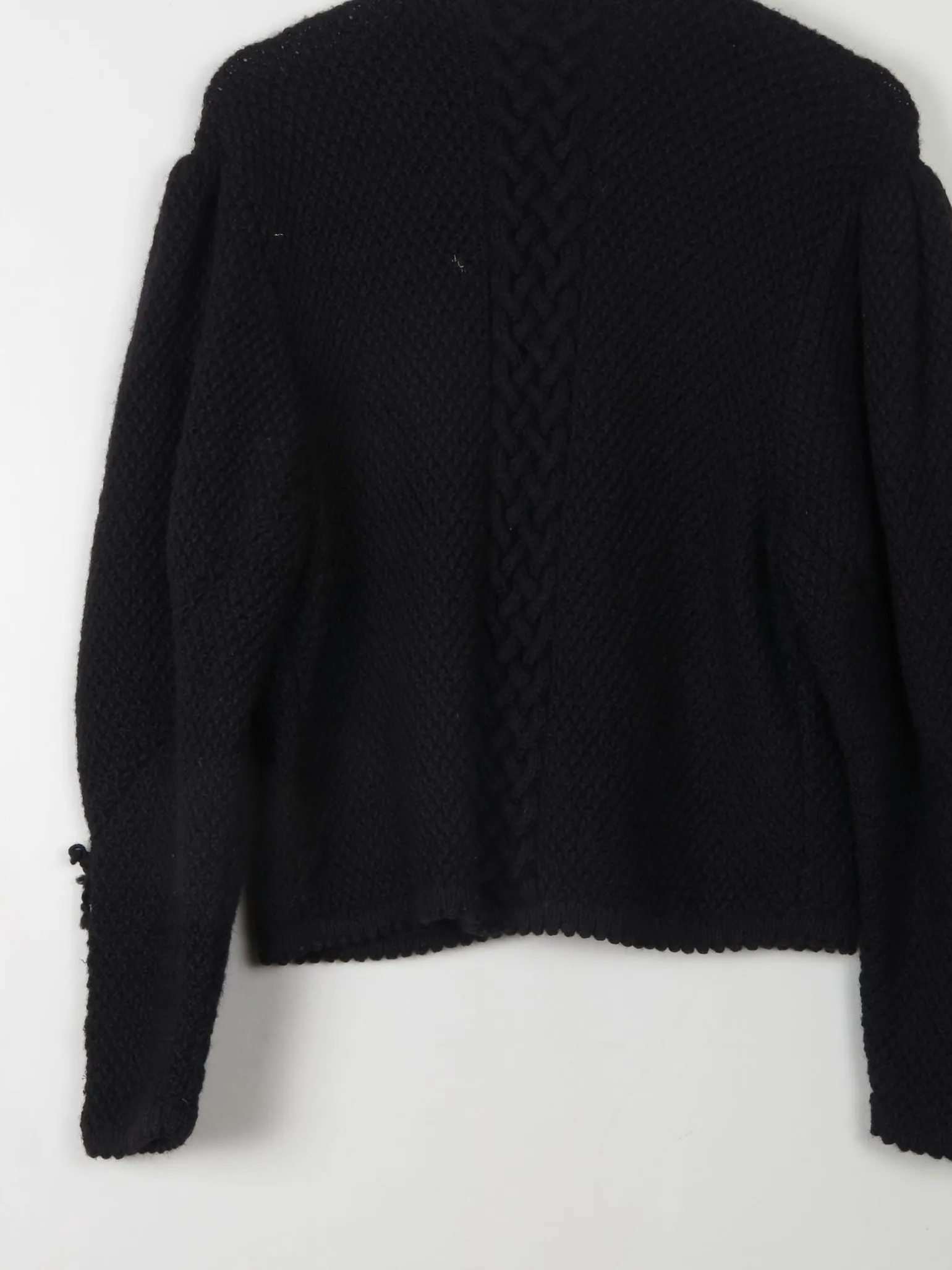Women's Vintage Black Wool Austrian Cardigan M/L