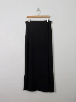 Women's Vintage Black Wool Maxi Skirt M