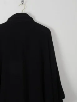 Women's Vintage Black Wool Cape