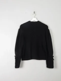 Women's Vintage Black Wool Austrian Cardigan M/L