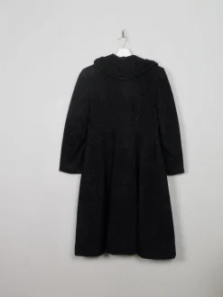Women's Vintage Black Wool 1950s Coat S