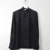 Women's Vintage Blouse Black M/L