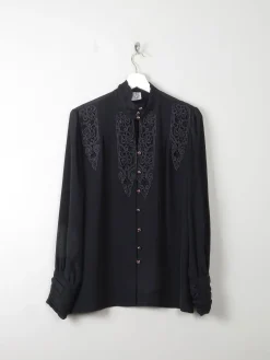Women's Vintage Blouse Black M/L
