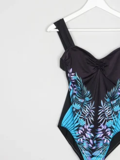 Women’s Vintage Blue & Black Printed Swimsuit S
