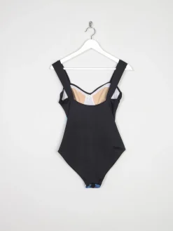 Women’s Vintage Blue & Black Printed Swimsuit S