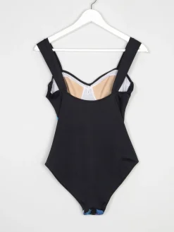 Women’s Vintage Blue & Black Printed Swimsuit S