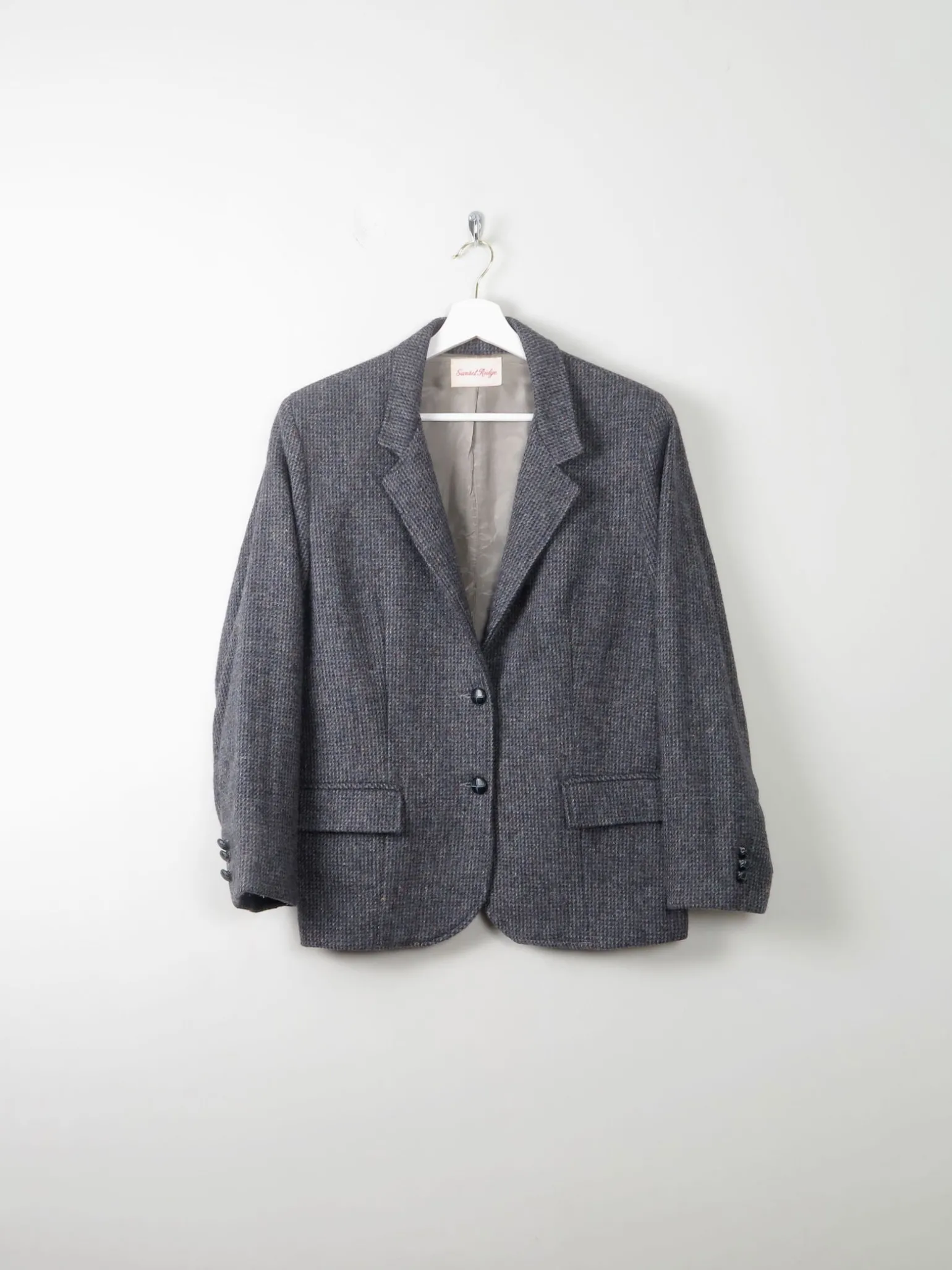 Women's Vintage Blue Tweed Jacket M