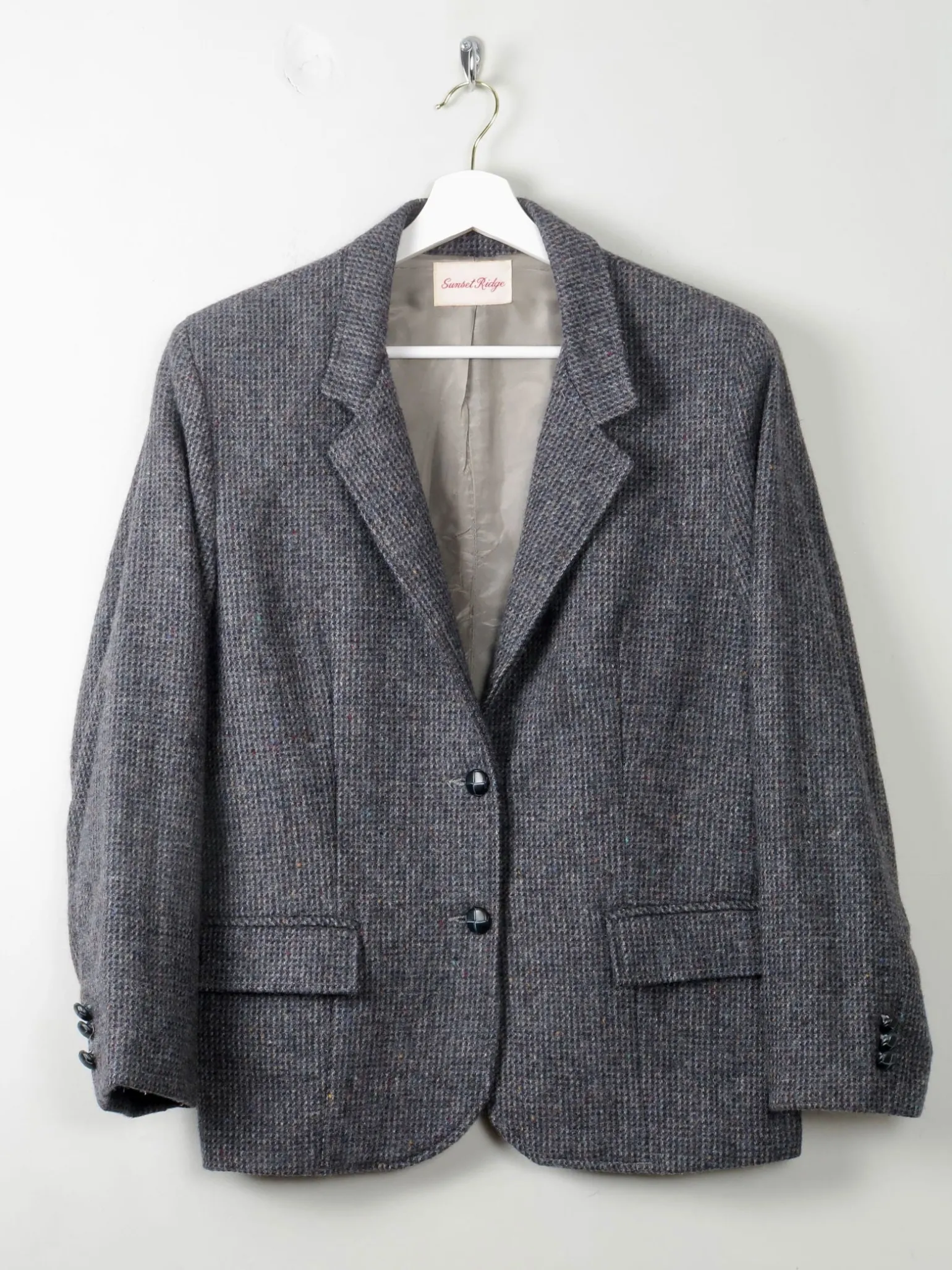 Women's Vintage Blue Tweed Jacket M