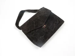 Women's Vintage Brocade Brown Handbag