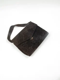 Women's Vintage Brocade Brown Handbag