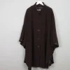 Women's Vintage Brown Cape Coat With Cashmere M/L
