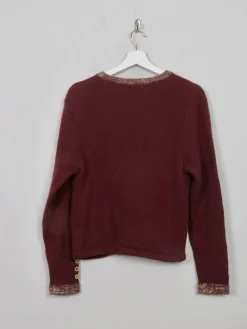 Women's Vintage Brown Embellished Lultima Cardigan S