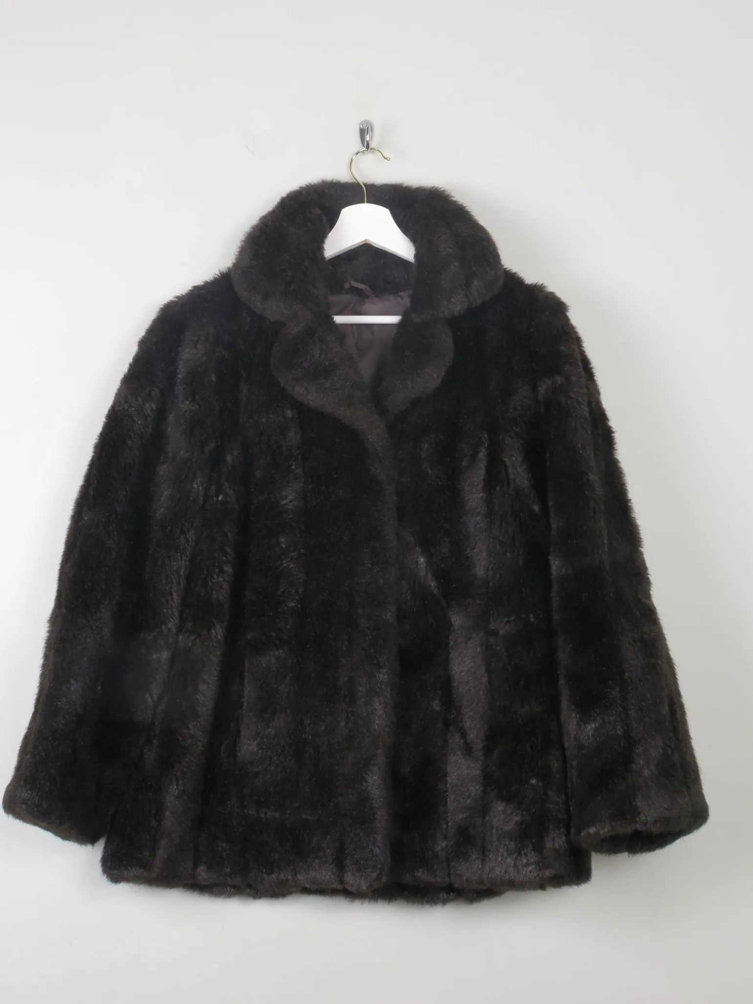 Women's Vintage Brown Faux Fur Jacket M