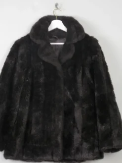 Women's Vintage Brown Faux Fur Jacket M