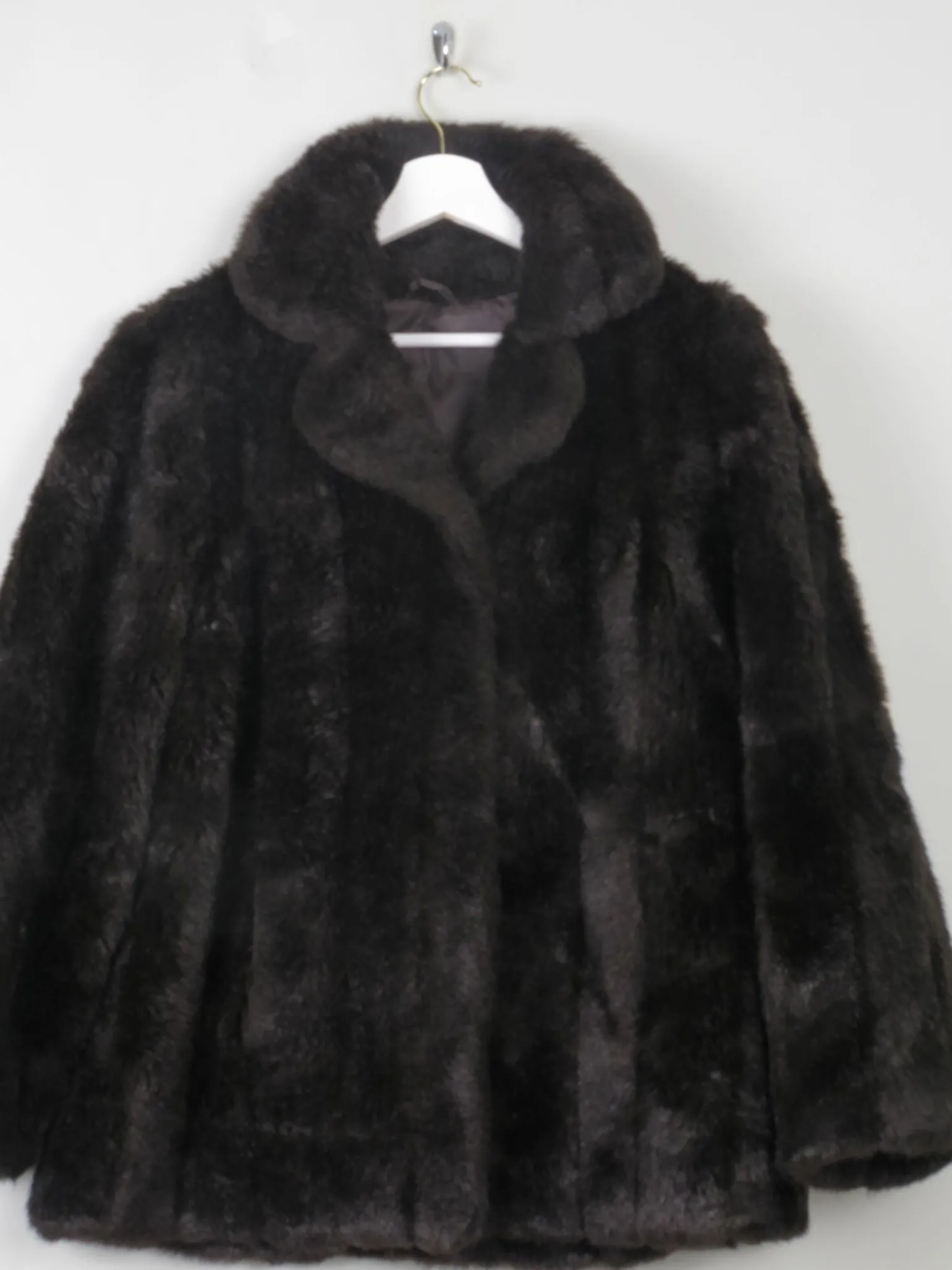 Women's Vintage Brown Faux Fur Jacket M