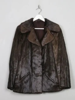 Women's Vintage Brown Fur Jacket L