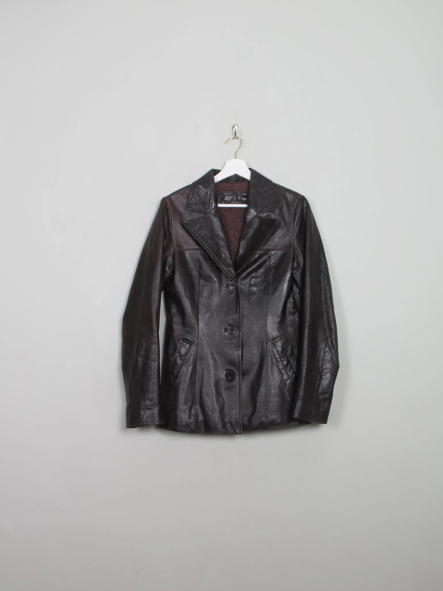 Women's Vintage Brown Leather Jacket S